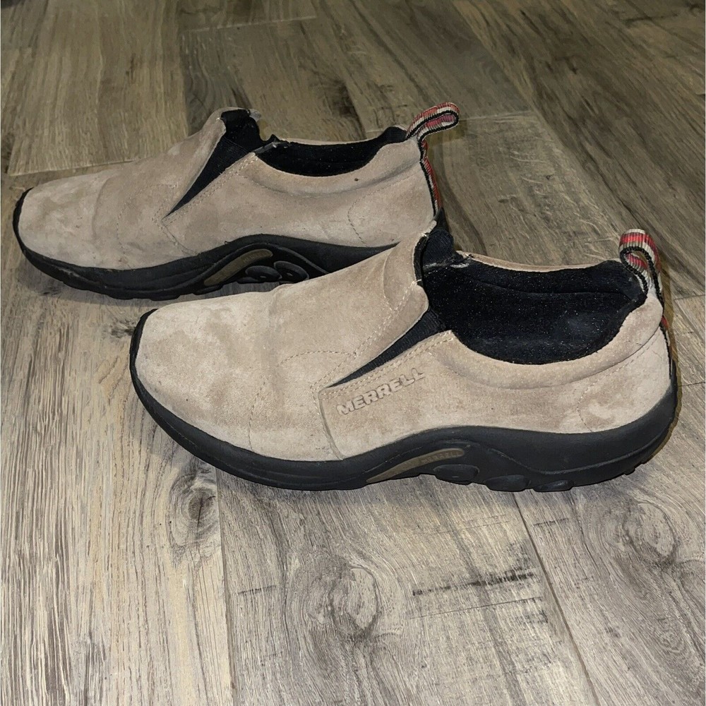 Merrell Womens Jungle Moc Slip On Shoes Suede Hiking Trail Taupe Size 11